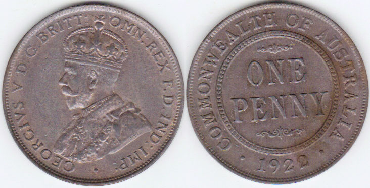 1922 Australia Penny (gEF) A001586